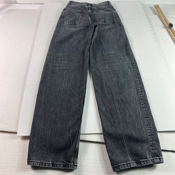 Zara Jeans Women's 26 x 32* High Rise Baggy Black Faded Cotton Denim Tag 0 - Picture 9 of 16